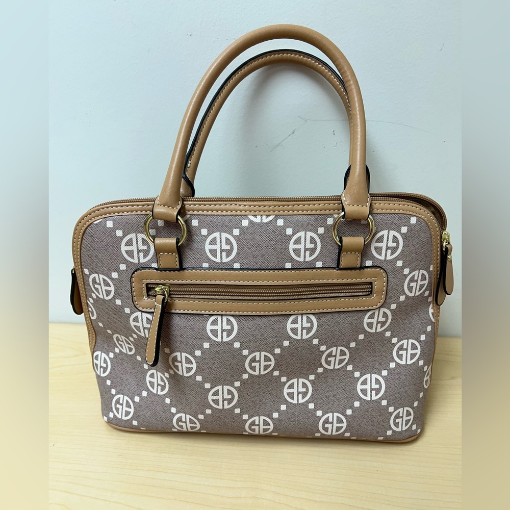 Giani Bernini Tan and Brown Satchel with Elegant Design - Picture 3 of 9